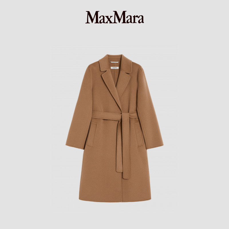 MaxMara女装绵羊毛系带大衣