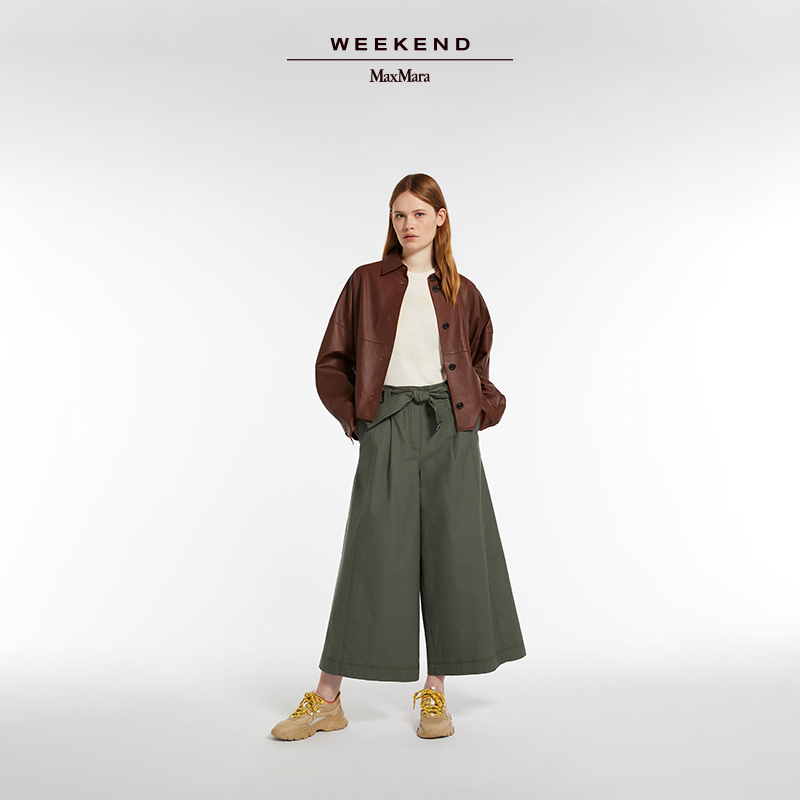 Weekend MaxMara 2024春夏新品女装羊皮革衬衫领夹克5441034106-图0