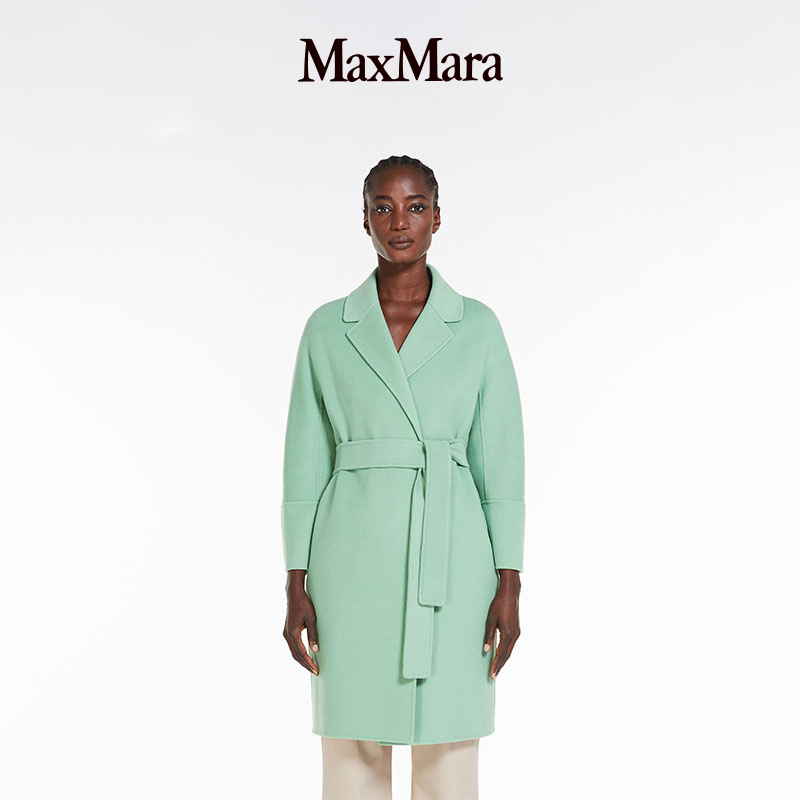 MaxMara 2024春夏新品女装绵羊毛系带大衣外套9011054106-图1