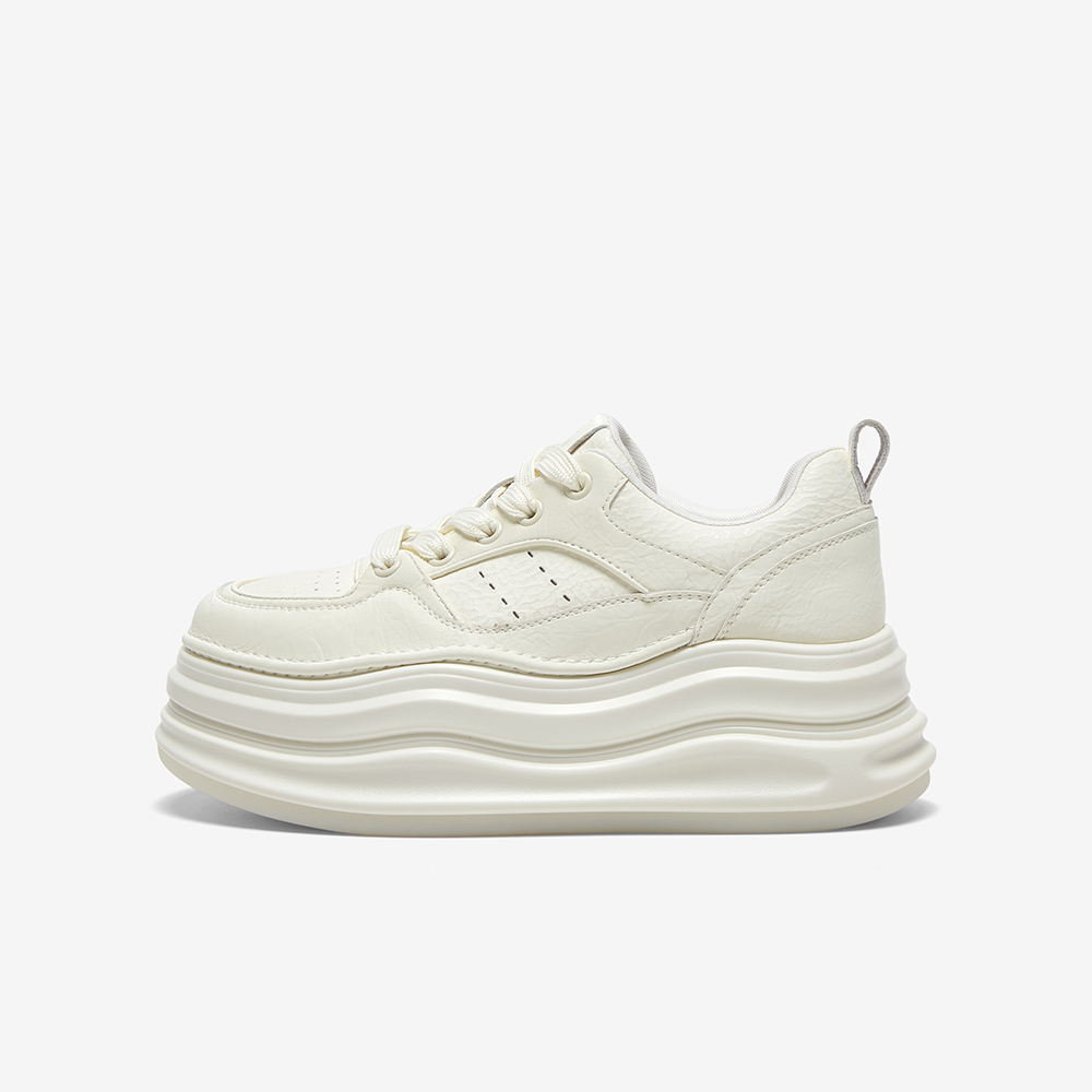 百思图2025春商场新款小白鞋板鞋厚底松糕鞋女休闲鞋X0061AM5 - 图3