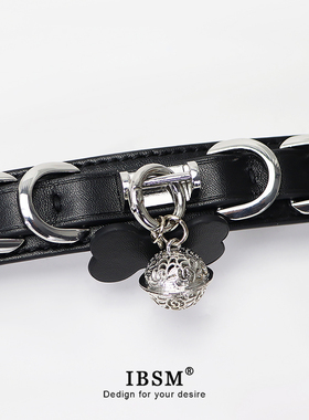 真皮项圈骨头牌铃铛挂件男女m