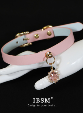 宝石项圈女m定制刻字真皮choker