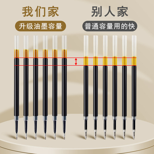 原装正品晨光按动笔芯0.38全针管笔芯替换芯038mm按动笔黑色中性笔替芯按动式g一5针头g5按压式比心蓝色红色 - 图0