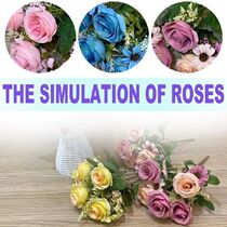 1 bouquet of the Artificial Rose Silks Flowers Beautiful Rose