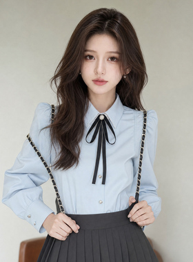 学院风韩版细飘带领结女衬衫领花
