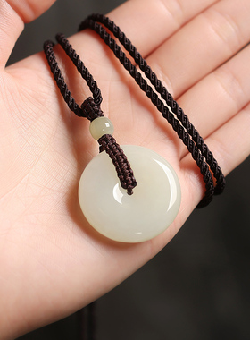 保真和田玉平安扣吊坠男