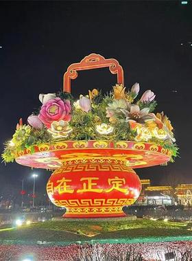 定制大型花篮雕塑玻璃钢户外广场公园国庆节日开业庆典装饰摆件