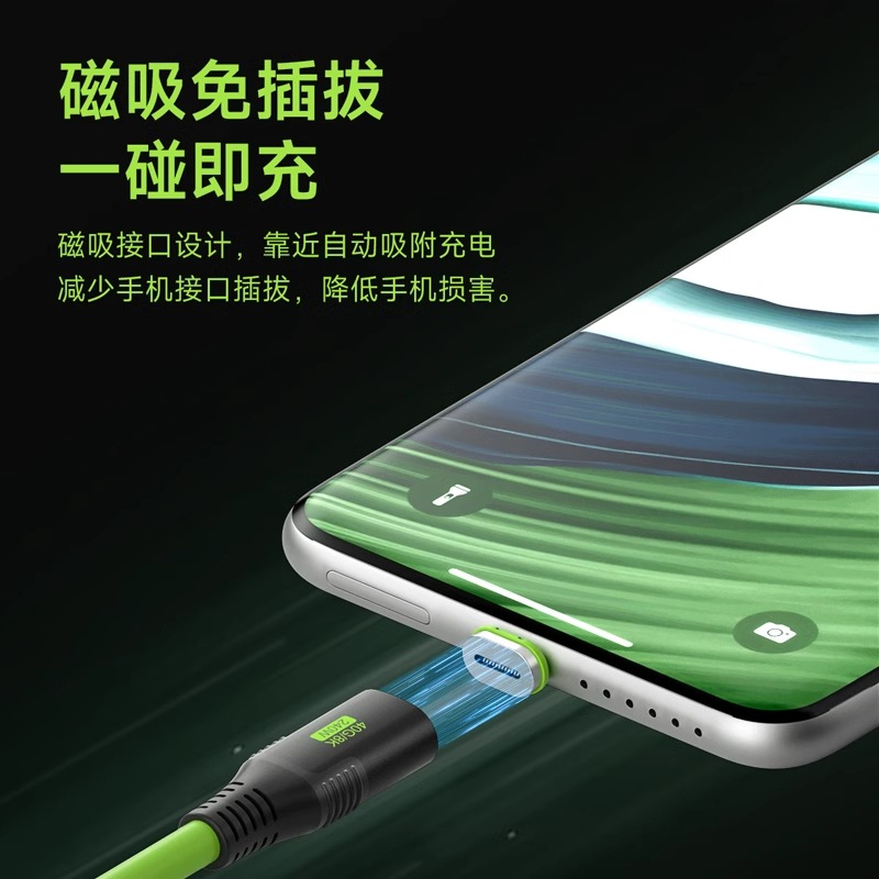 海备思typec磁吸全功能数据线双头公对公雷电4/3USB4适用iPhone15充电线PD快充硬盘高速传输视频线240W硅胶 - 图0