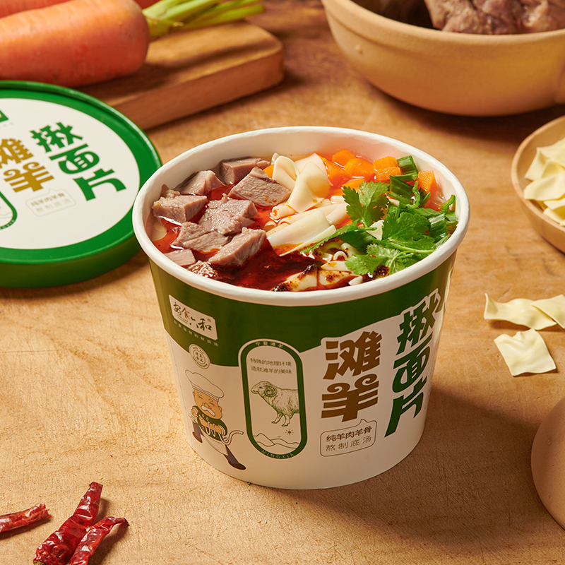 【滩羊面系】安食六和清真滩羊揪面片速食非油炸方便面泡面羊肉面