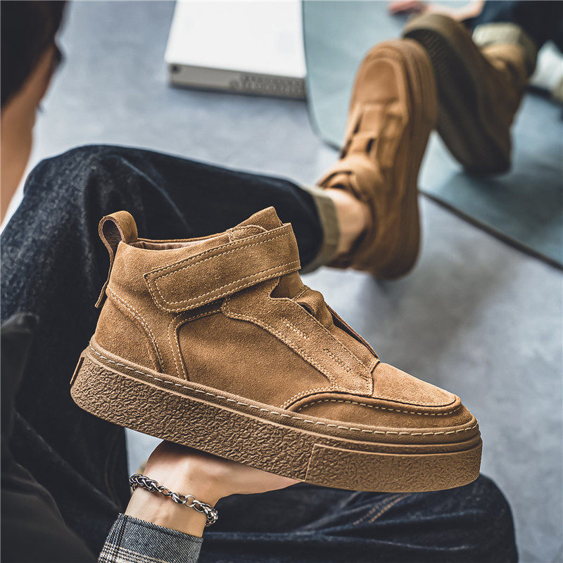 马丁靴男秋季复古翻毛皮鞋男士增高工装板鞋秋季英伦高帮运动潮鞋,淘宝优惠券,粉丝福利购,淘宝优惠卷