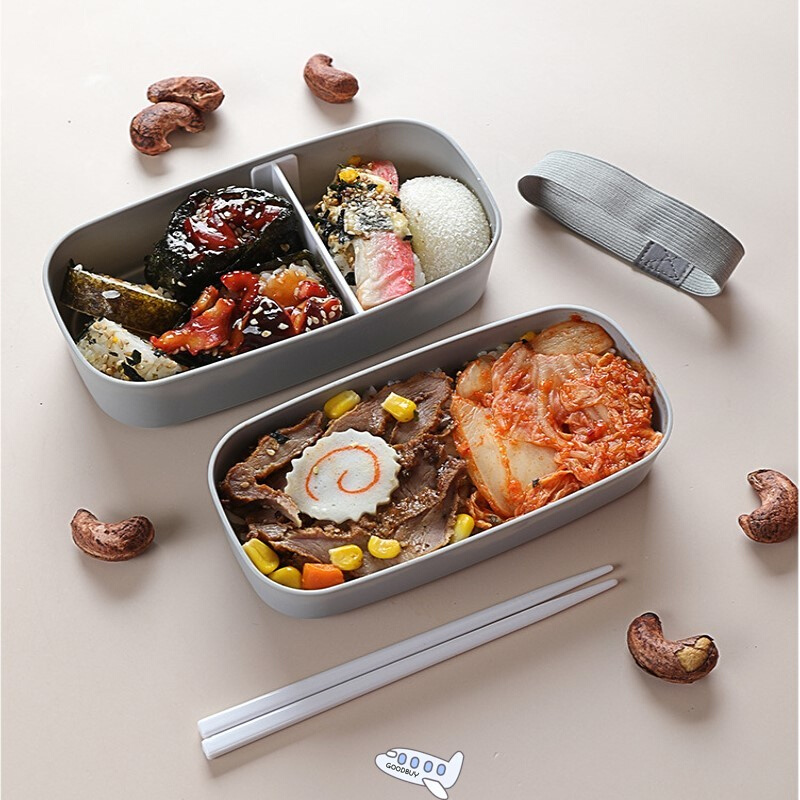 速发2Layer Japanese Lunch Box For Kids Portable Outdoor Plas-图2