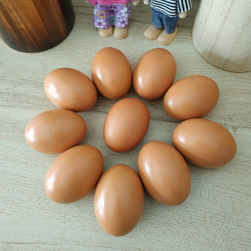 实心木质假鸡蛋仿真引窝蛋模型过家家玩具儿童手绘涂鸦蛋整蛊道具 - 图0