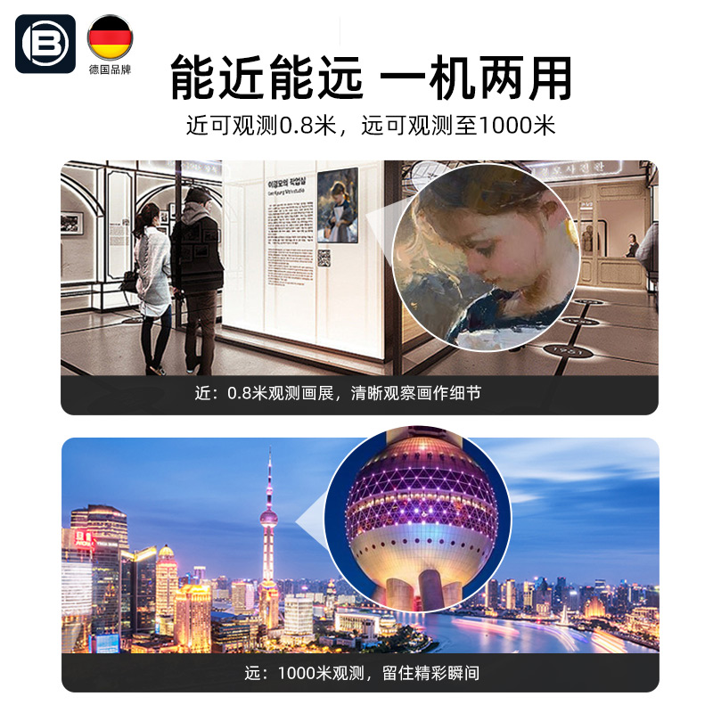 德国宝视德望远镜成人迷你双筒便携式高清高倍户外演唱会日夜两用