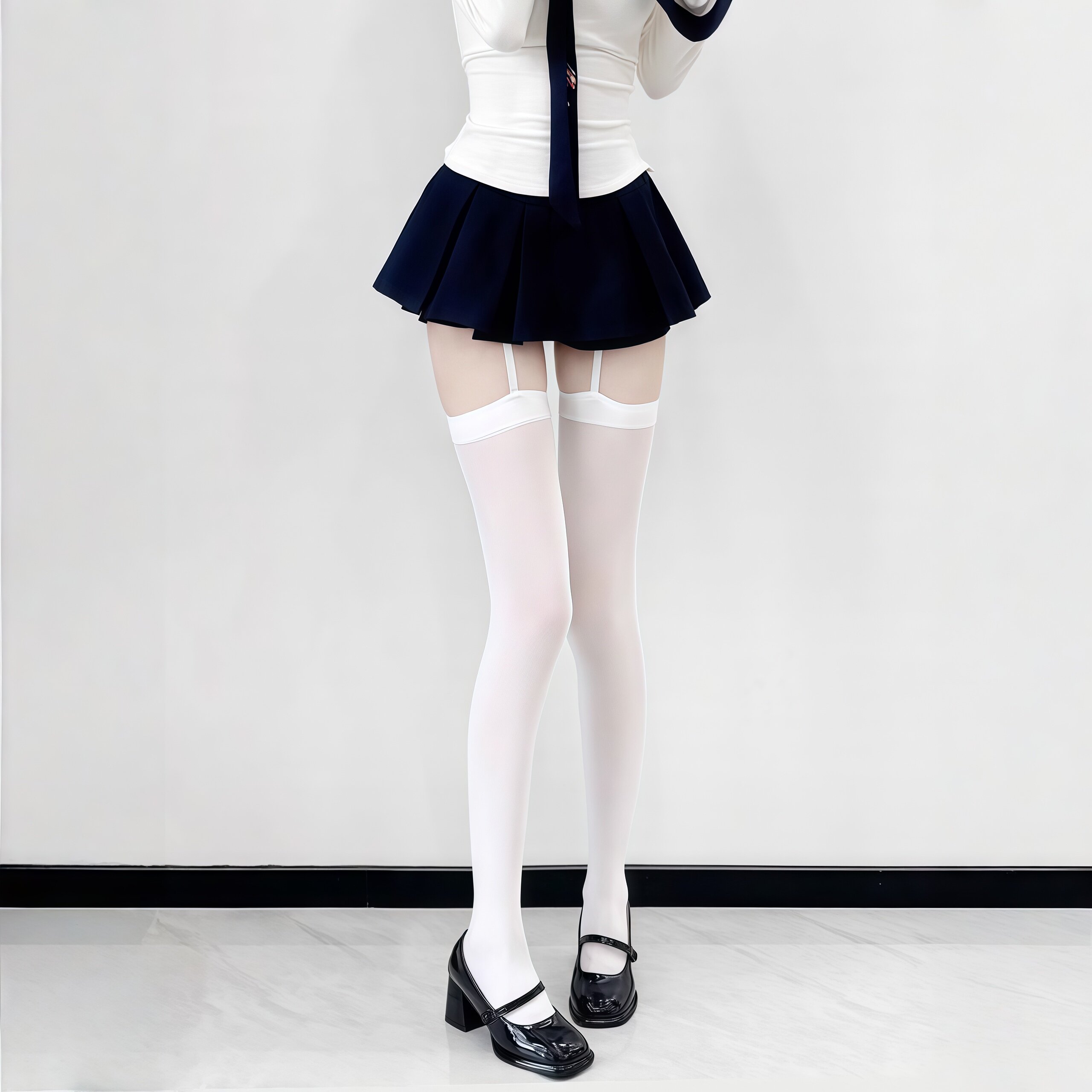 天鹅绒长筒袜女过膝袜甜美吊带袜白色jk大腿袜子y2k高筒薄款黑丝,淘宝优惠券,粉丝福利购,淘宝优惠卷