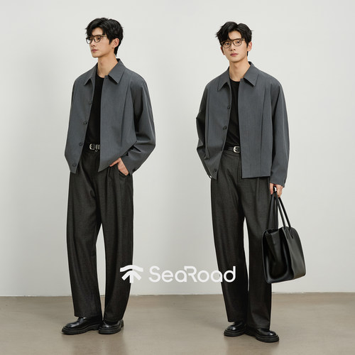 海上公路cleanfit通勤夹克男士2026年新款宽松廓形行政翻领外套 - 图3