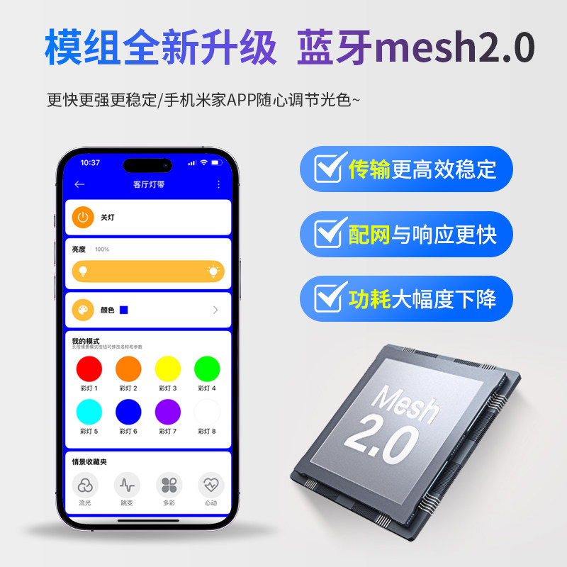 全彩RGB灯带电竞房电脑无线自粘24v米家智能无线七彩变色氛围灯条,淘宝优惠券,粉丝福利购,淘宝优惠卷