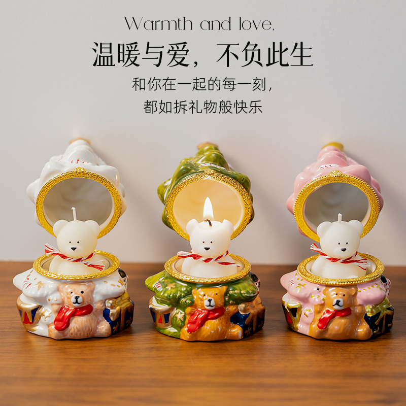 圣诞礼物送女生小熊圣诞树家用卧室香薰蜡烛礼盒闺蜜生日伴手礼品 - 图1