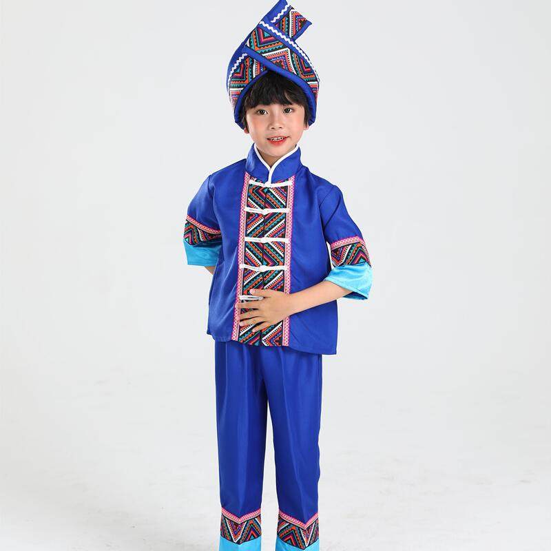 三月三儿童壮族56个侗族苗族演出服 袖茗民族服装/舞台装