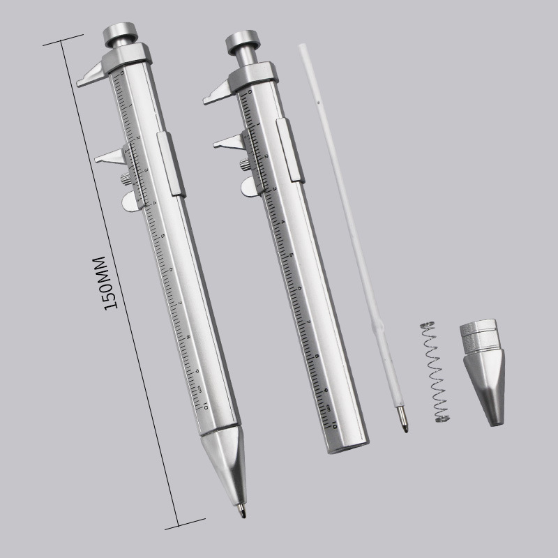 个性创意塑料游标卡尺型圆珠笔学生多用途工具0-100mm卡尺功能性. - 图2