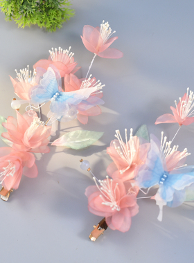 超仙春天绢花粉色仙气古风花神