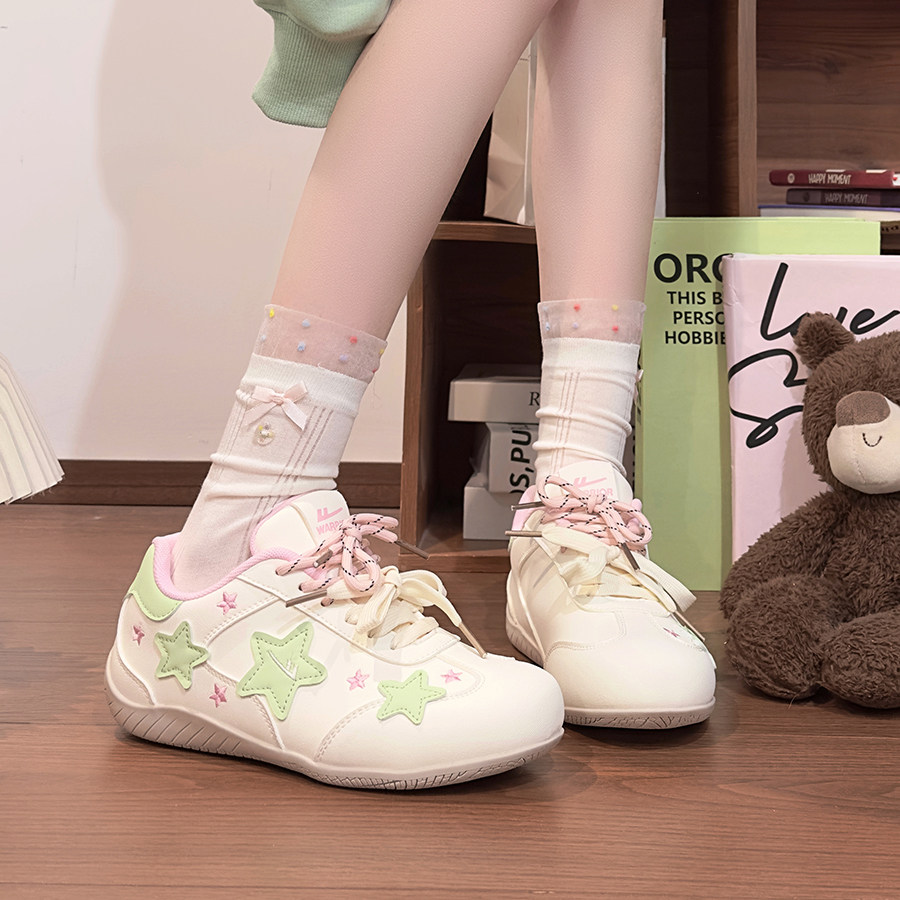 回力芭乐绿女鞋星星德训鞋2026新款时尚潮流百搭休闲鞋子平底板鞋,淘宝优惠券,粉丝福利购,淘宝优惠卷