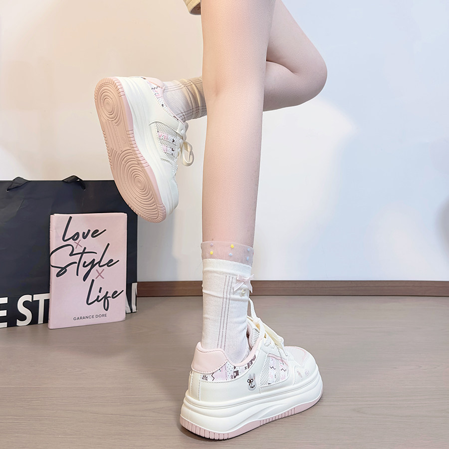 人本樱花粉少女心小白鞋女2026新款甜妹百搭鞋子厚底增高韩版板鞋,淘宝优惠券,粉丝福利购,淘宝优惠卷