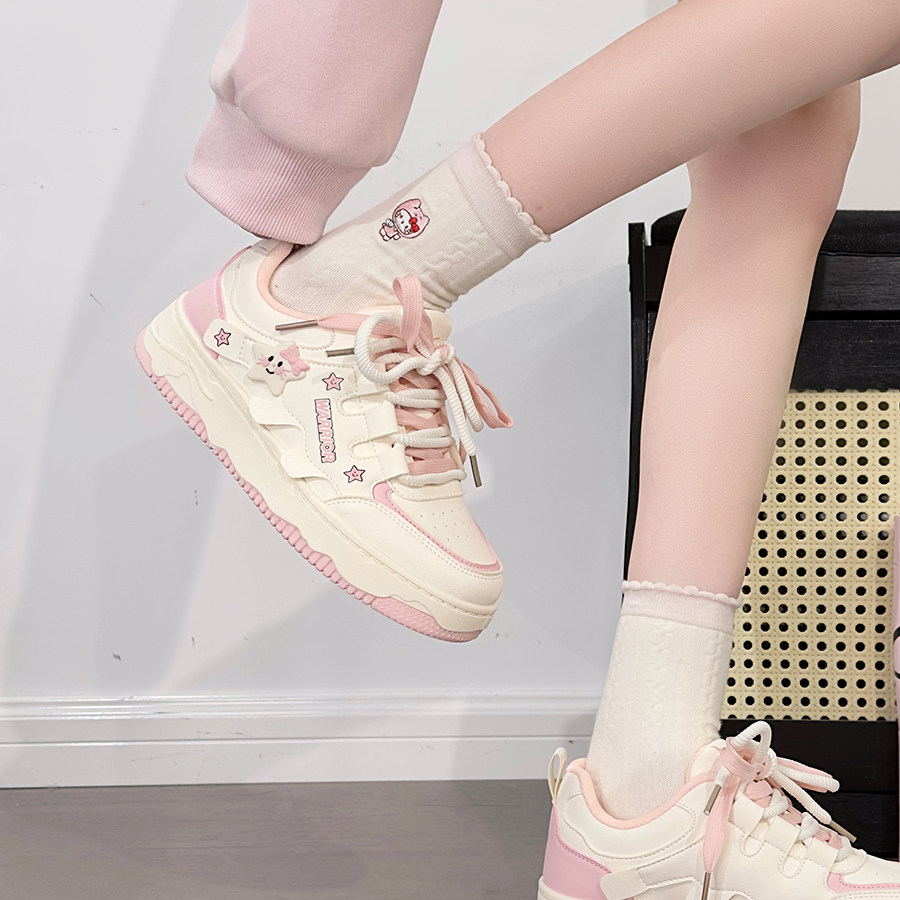 回力樱花粉星星板鞋女2026新款百搭学生小白鞋子厚底轻便休闲鞋女,淘宝优惠券,粉丝福利购,淘宝优惠卷