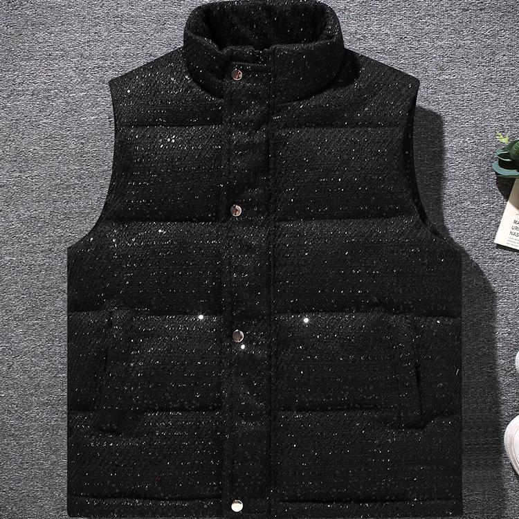 【香港·尊荣定制】冬季新品男士棉马甲麻纺白金内里棉坎肩背心 - 图2