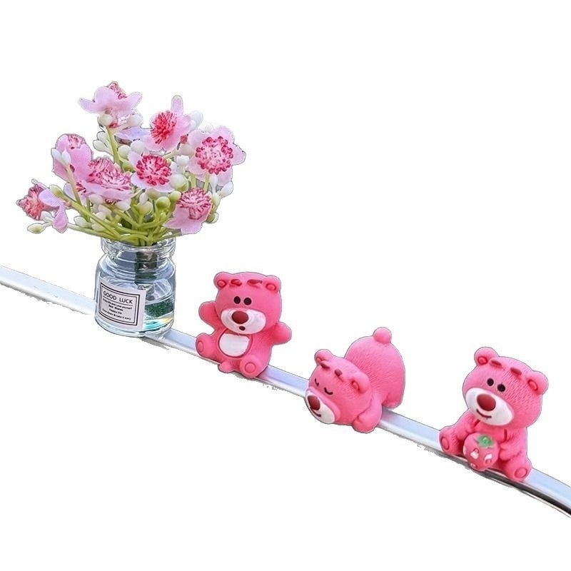 电视机上的小摆件草莓熊创意饰品屏幕装饰工位解压电脑显示屏物件,淘宝优惠券,粉丝福利购,淘宝优惠卷