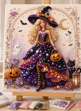 时尚新品Fashion Doll Pearl Art DIY Kit 公主娃娃DIY钻石画套装