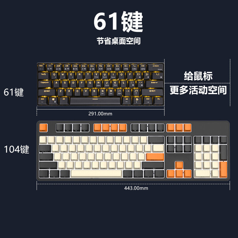 RK61无线2.4G/蓝牙/有线三模机械键盘61键小巧便携笔记本IPAD手机-图0