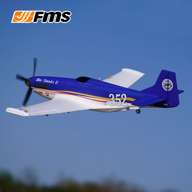 FMS1100mm运动版P51野马竞速机电动像真拼装固定翼遥控航模飞机 - 图2