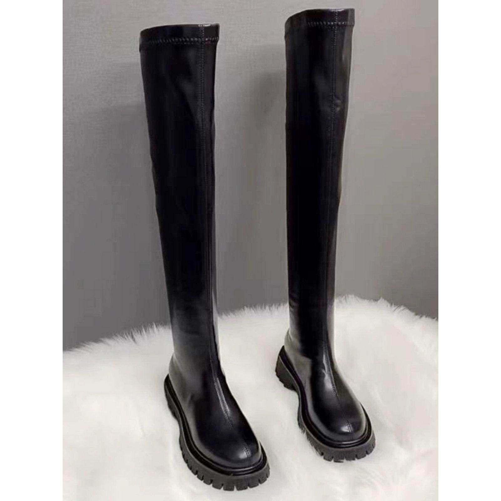 潮牌英伦风秋冬季新款马丁靴厚底显瘦长靴过膝平底真皮高筒骑士靴,淘宝优惠券,粉丝福利购,淘宝优惠卷