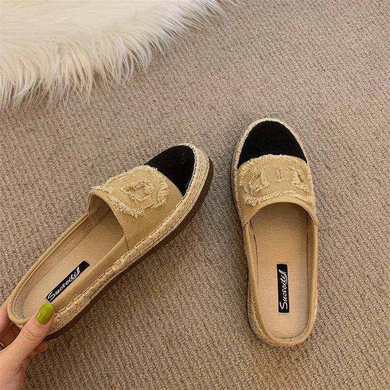 香港小香风渔夫鞋女2025春秋新款平底一脚蹬舒适厚底单鞋乐福鞋潮,淘宝优惠券,粉丝福利购,淘宝优惠卷