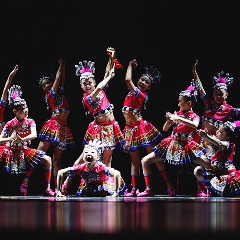 元旦少数民族服装儿童苗族小荷风采 abouthoney民族服装/舞台装