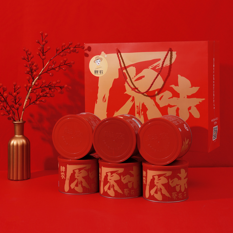 胖农原味大瓜子220g×6罐礼盒 内蒙古香葵花籽新货无添加毛嗑送礼