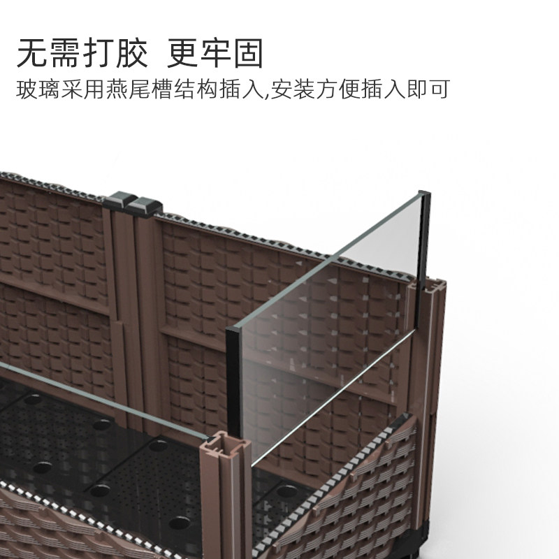 黄缘龟专用饲养箱半水龟生态造景绿植物缸套餐带轮子可移动超大缸