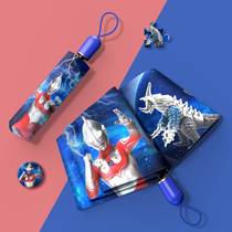 Childrens folding umbrellas Ottmann cartoon Mens elementary school childrens light large number shading umbrella eyes and rain dual-use anti-UV