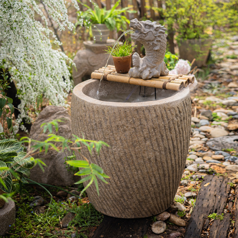户外庭院仿石头水缸睡莲荷花盆缸鱼缸花园仿石槽水槽装饰造景摆件,淘宝优惠券,粉丝福利购,淘宝优惠卷