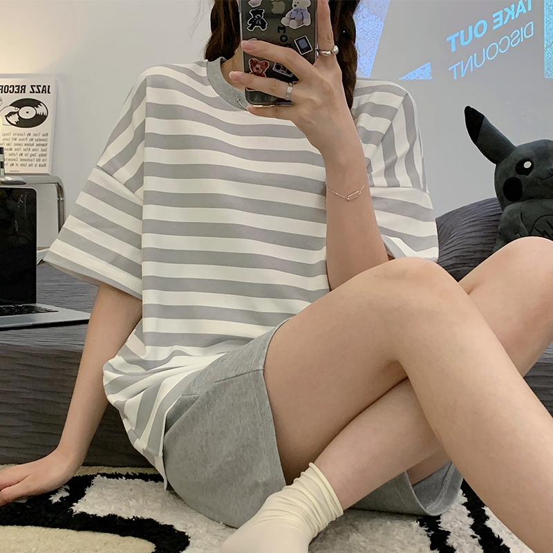 帕兰朵2024新款睡衣女夏季网红风家居服夏天短袖纯棉薄款两件套装_帕兰朵睡衣直供店_女士内衣/男士内衣/家居服-第2张图片-提都小院