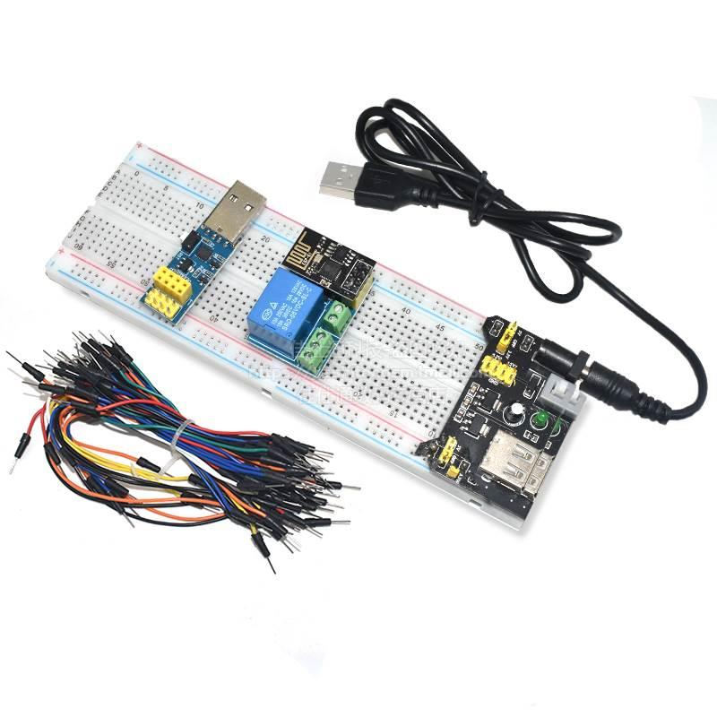 适用ESP8266智能开关学习套装 智能插座+ESP01S 面包板MB-102 烧 - 图2