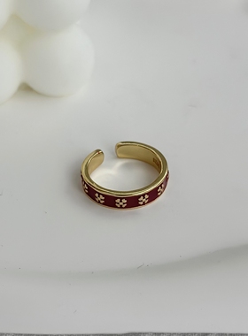 宫廷风S925银几何戒指女套装