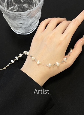 不规则珍珠鱼线串珠项链女