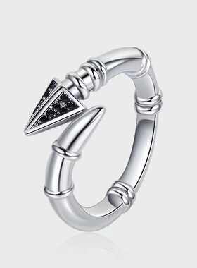 FuGui 箭头戒指女男潮小众设计简约时尚 ins风复古做旧开口食指环