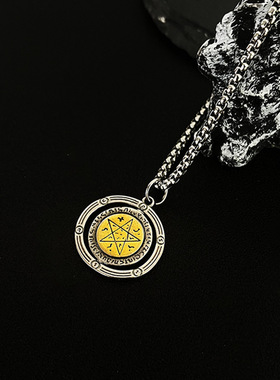 复古欧美荷鲁斯上帝之眼项链男潮百搭小众个性朋克风高街男士吊坠
