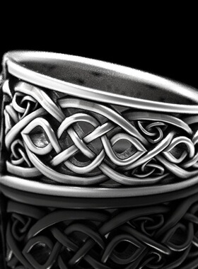 FuGui 新款欧美维京人九尾狐狸凯尔特人时尚复古戒指 男士指环ins