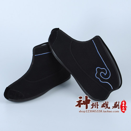 戏曲戏剧京剧快靴平底古装戏鞋武生打鞋男薄底小兵鞋龙套道士鞋 - 图0