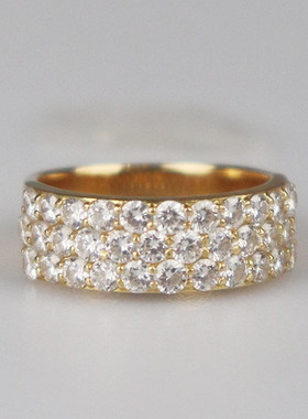 中古日本进口商品群镶钻石戒指