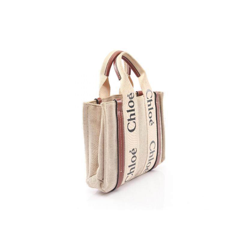中古Chloe克洛伊女包B级9新WoodyWoody帆布托特包浅褐色,淘宝优惠券,粉丝福利购,淘宝优惠卷