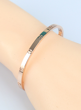 中古「95新」Cartier(卡地亚)LOVE窄版手镯小号750玫瑰金16号